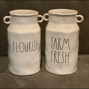 Rae Dunn Farm fresh vase and flourish vase